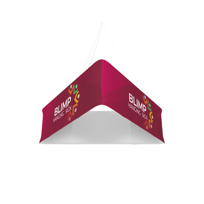 Triangular hanging trade show blimp sign with logo for exhibition and event branding