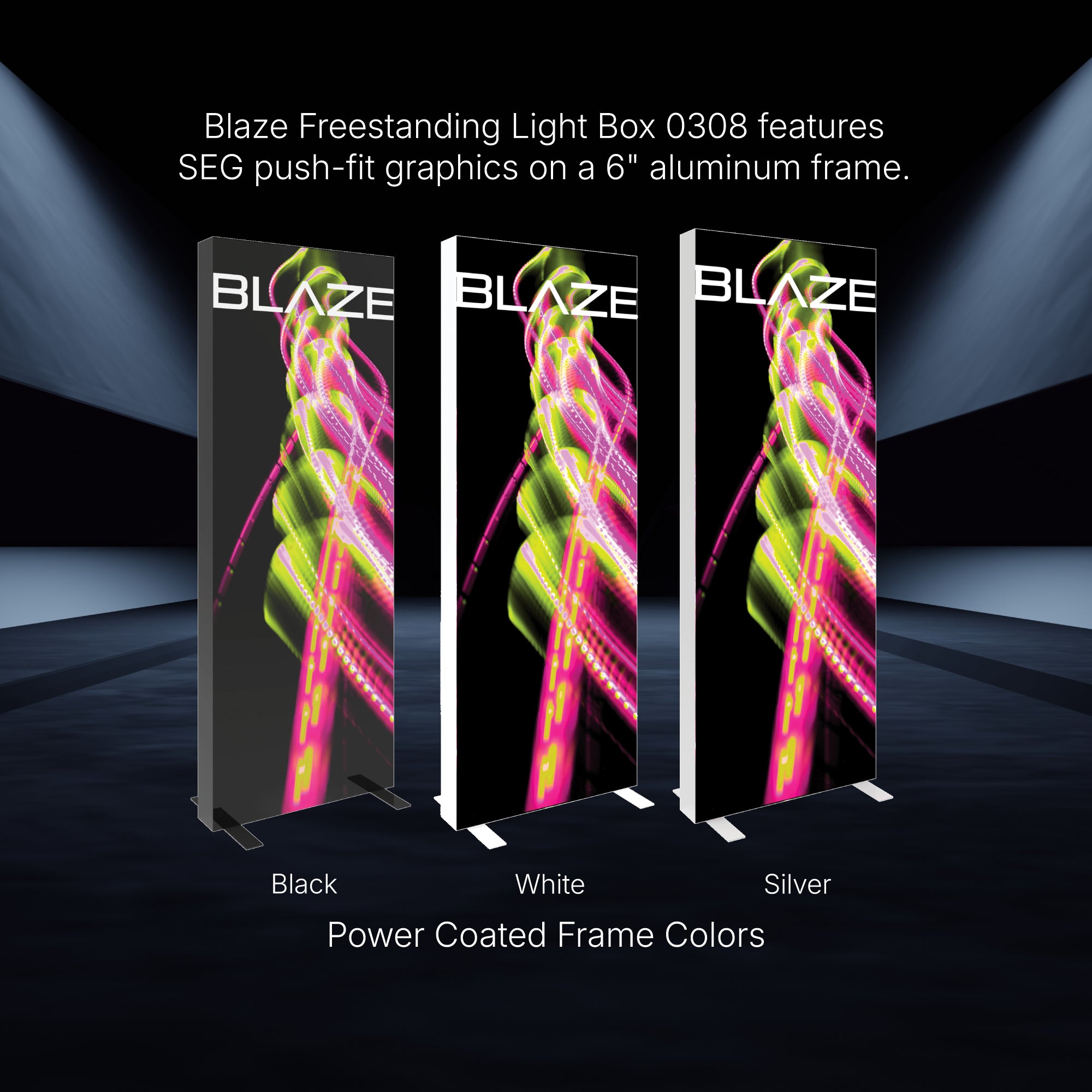 Blaze 3ft x 8ft Freestanding Light Box Display
