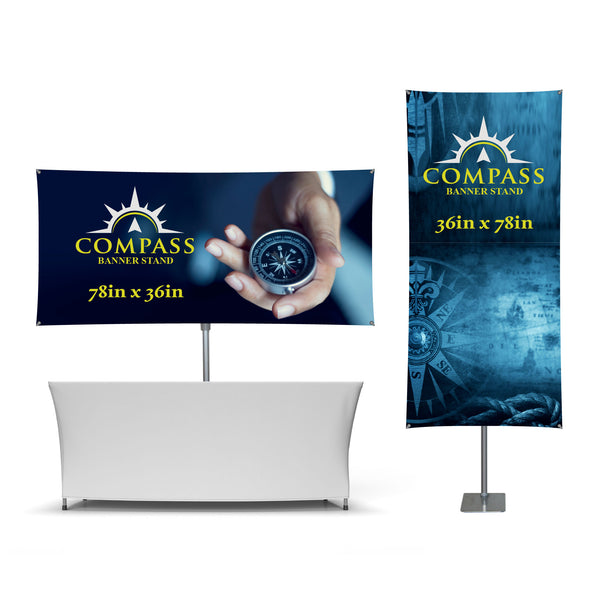 Compass Go Banner Compass 78in x 36in Banner Stand – TradeShowPlus