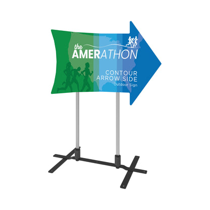 Contour Arrow Side Outdoor Sign - Plate Base