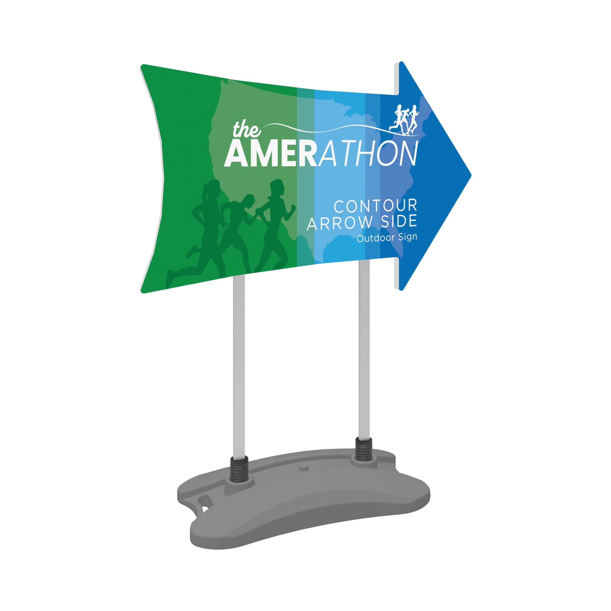 Contour Side Arrow Outdoor Sign - Water Base