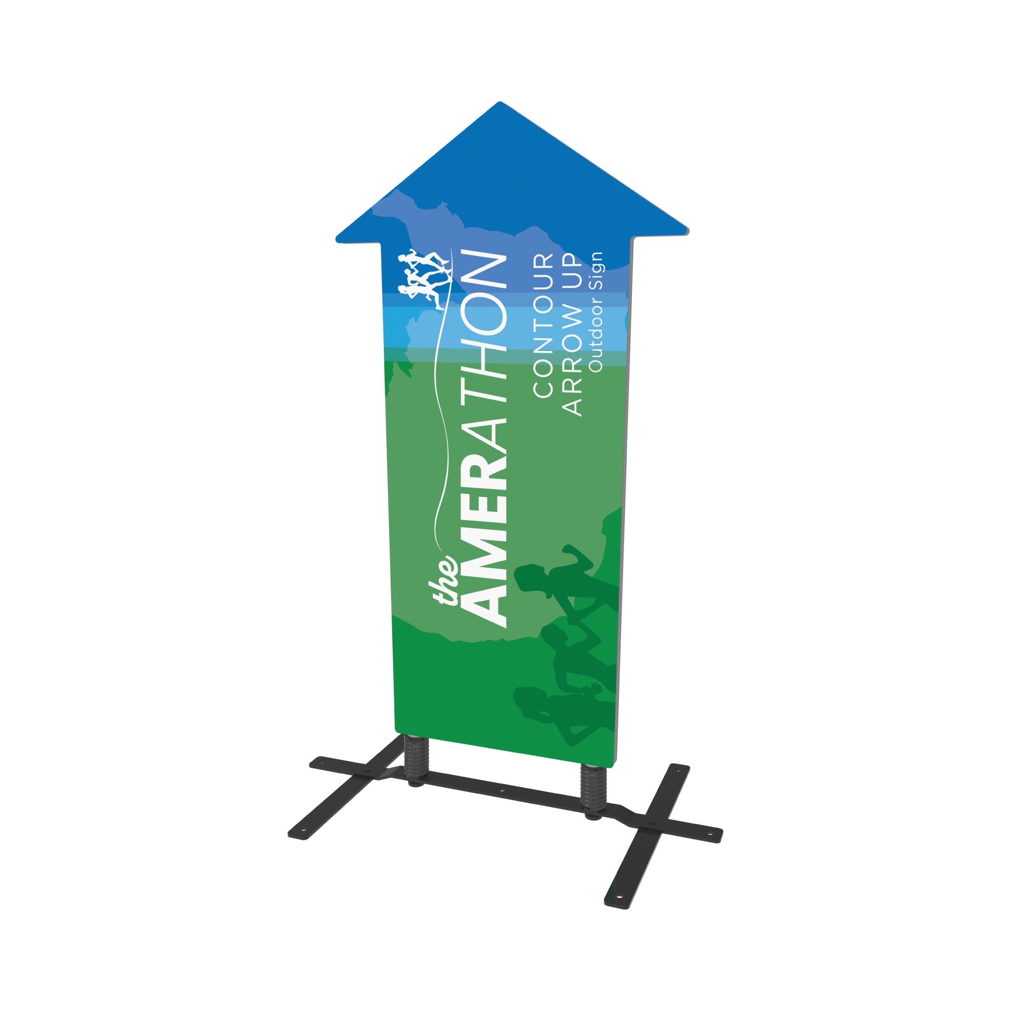 Contour Arrow Up Outdoor Sign - Plate Base