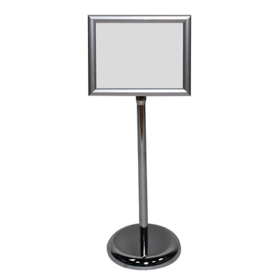Freestanding sign holder with rectangular frame for trade shows and special event displays