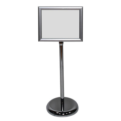 Freestanding sign holder with rectangular frame for trade shows and special event displays