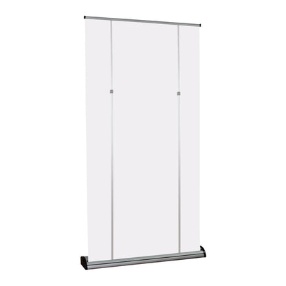 Retractable banner stand with adjustable poles for trade show, exhibition, and event displays