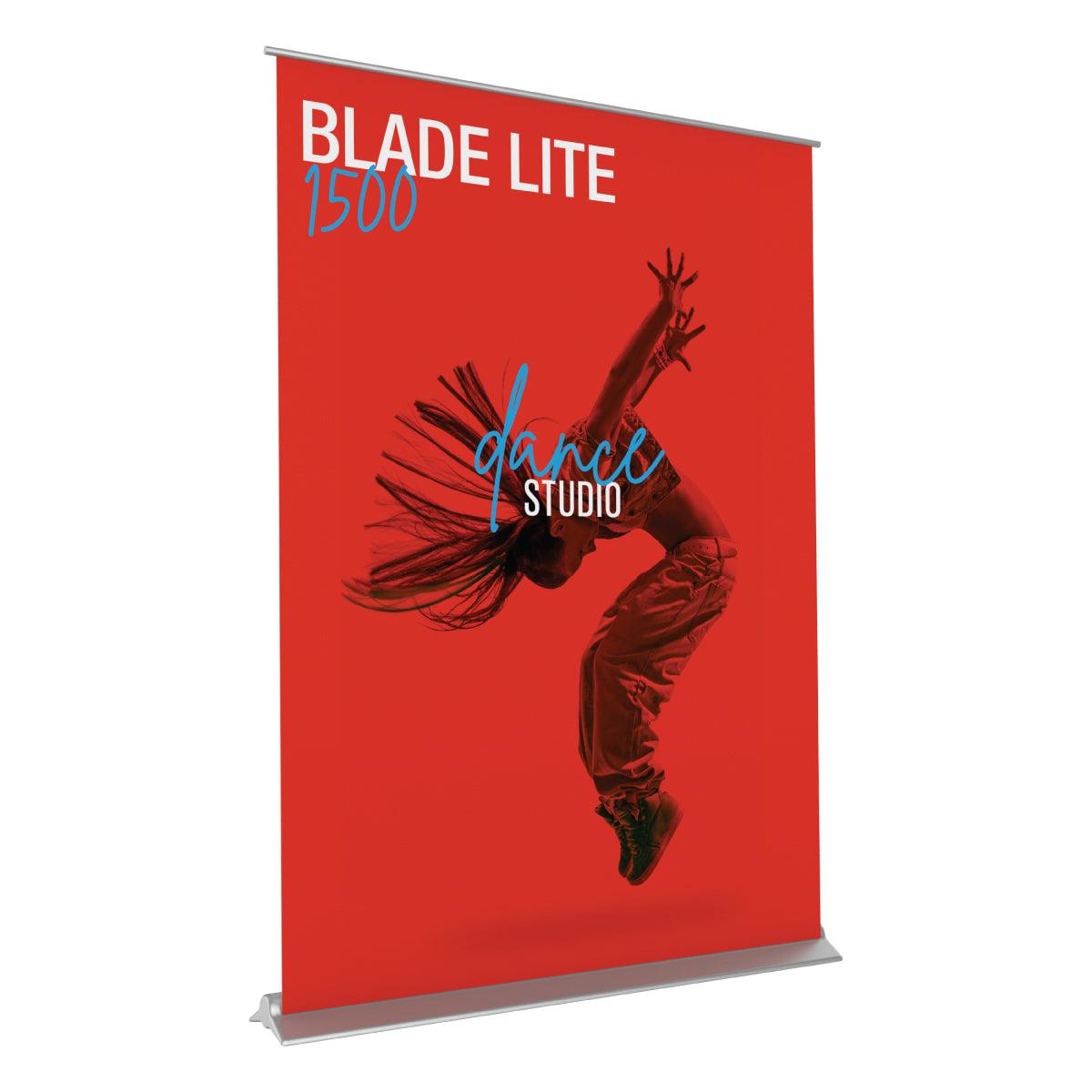 Blade Lite 1500 retractable banner stand displaying dance studio promotion for trade shows and exhibitions
