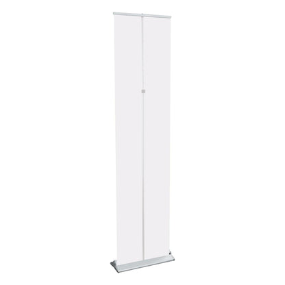 Tall retractable banner stand with blank display for trade shows and exhibitions