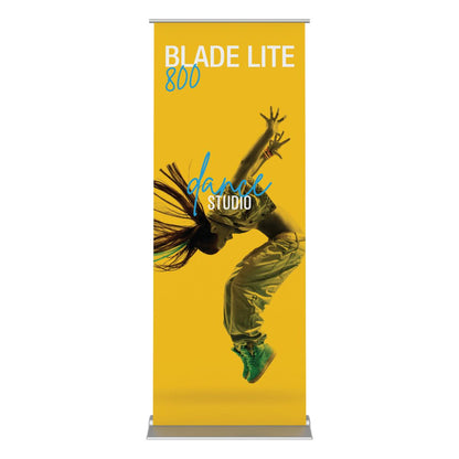 Blade Lite 800 banner stand featuring dynamic dance studio promotion for trade shows and exhibitions
