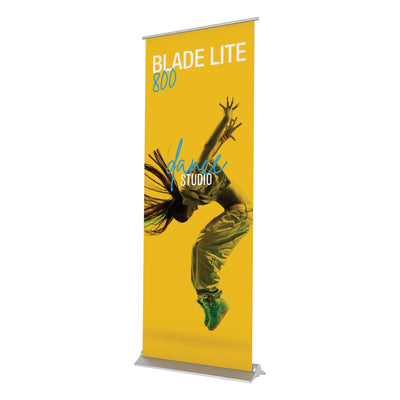 Blade Lite 800 retractable banner stand showcasing dance studio promotional graphic for trade shows and events