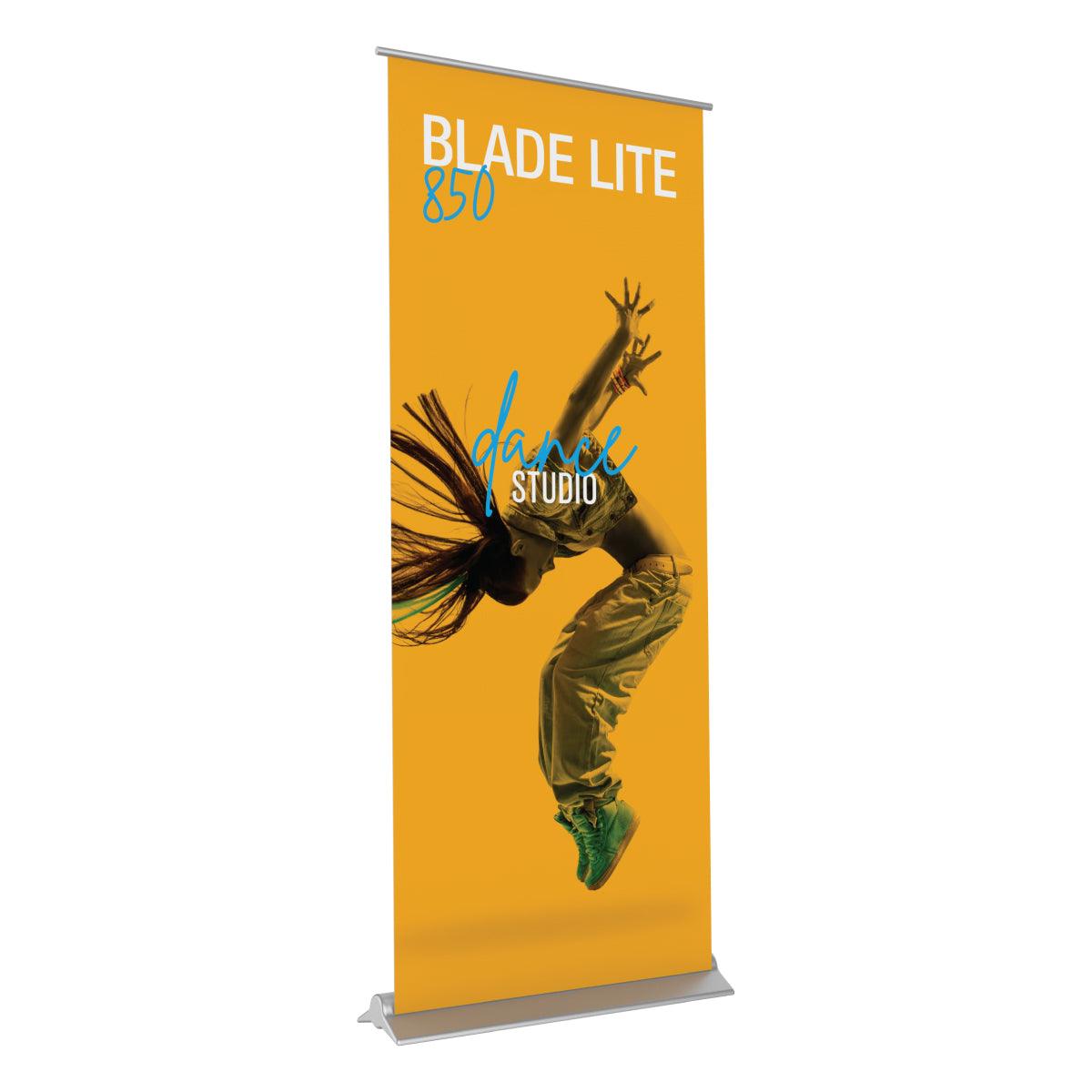 Blade Lite 850 banner stand displaying dance studio promotion for trade shows and exhibitions