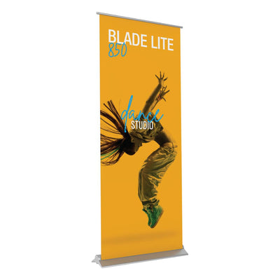 Blade Lite 850 banner stand displaying dance studio promotion for trade shows and exhibitions
