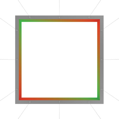 Hanging square light box with illuminated edge for trade show and event displays