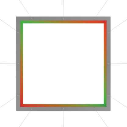 Hanging square light box with illuminated edge for trade show and event displays