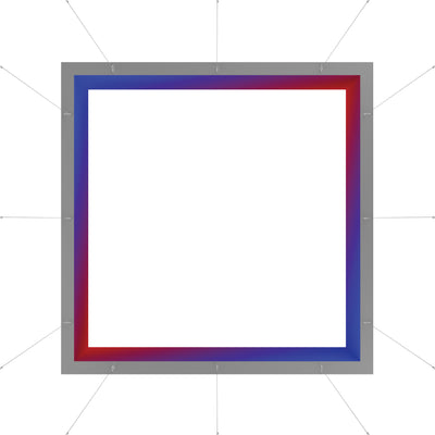 Square hanging light box frame with tension cables for trade shows and exhibitions