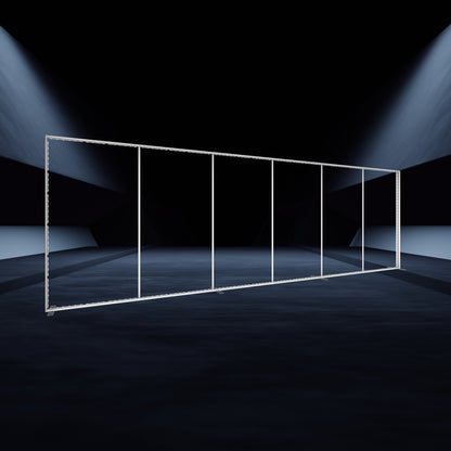 Large modular trade show frame with illuminated edges for exhibitions and events