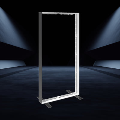 Illuminated freestanding display frame ideal for trade shows, exhibitions, and special events