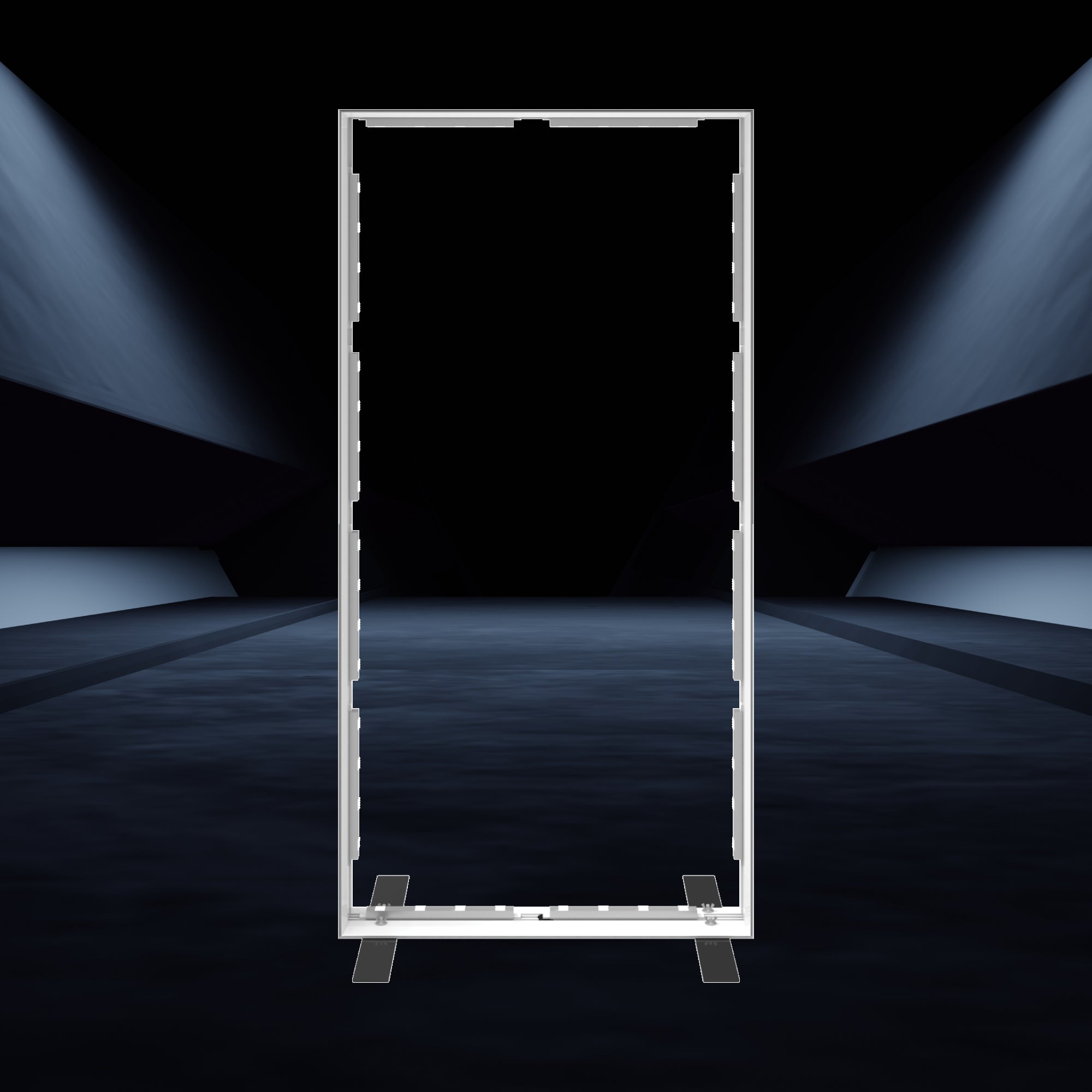 Freestanding lightbox frame ideal for trade shows, exhibitions, and special event displays