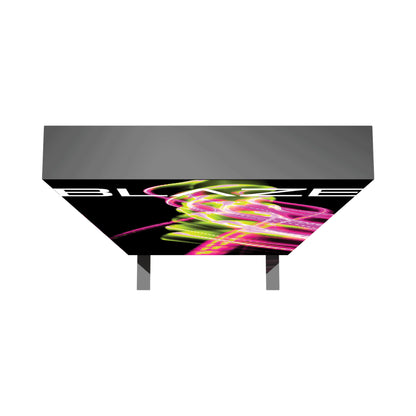 Illuminated light box display with abstract design for trade show and exhibition advertising