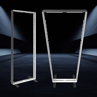 Illuminated freestanding light boxes ideal for trade shows, exhibitions, and special events displays
