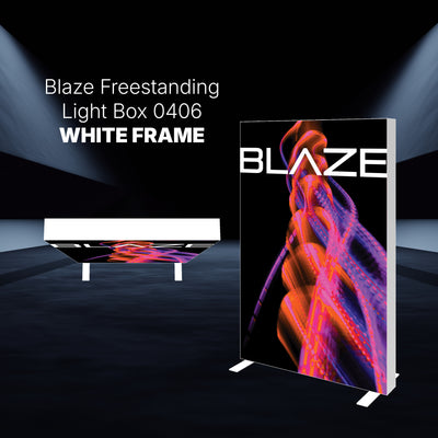 Freestanding Blaze Light Box 0406 with illuminated graphic display ideal for trade shows and exhibitions