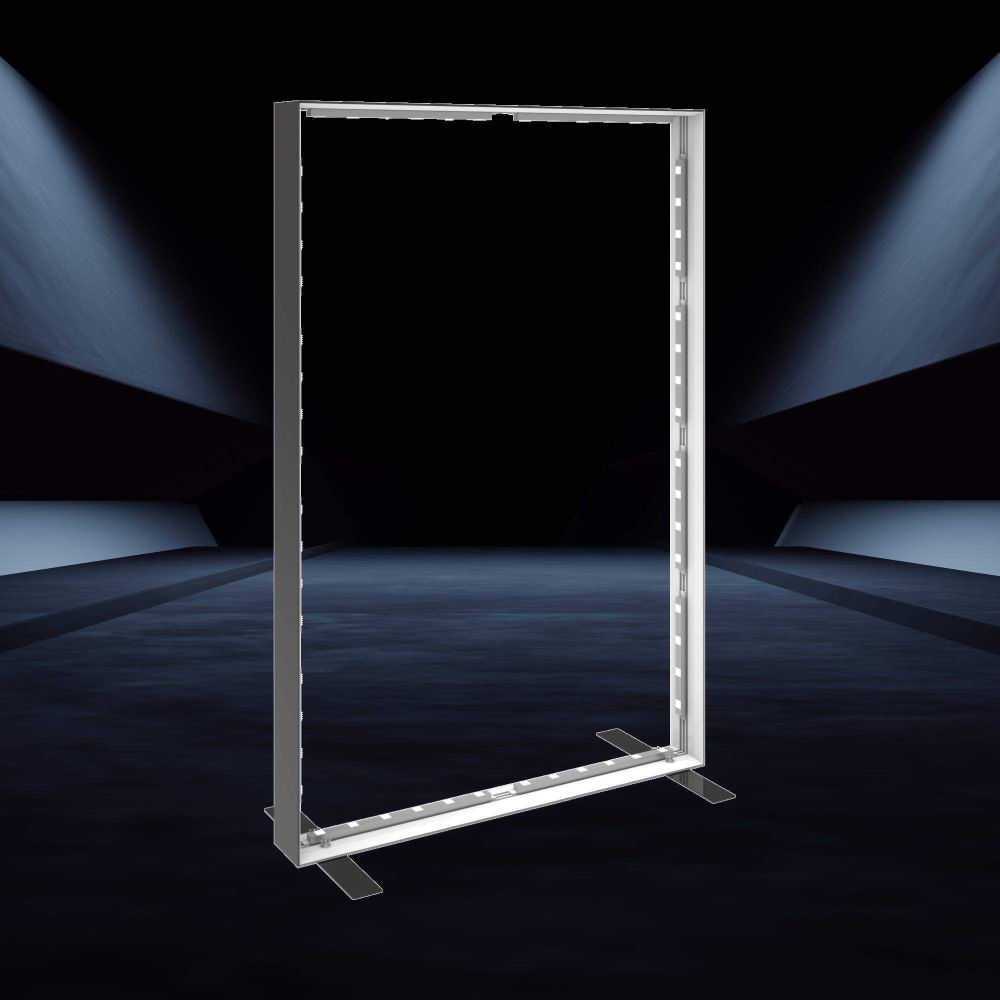 Freestanding illuminated display frame ideal for trade shows and special event exhibitions
