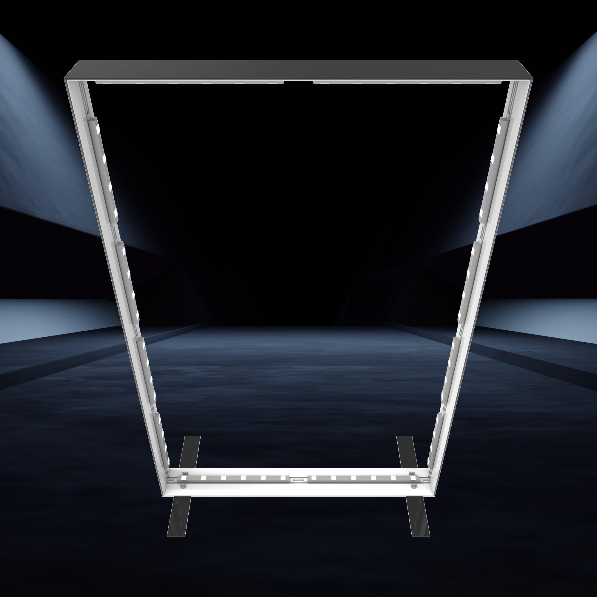Illuminated lightweight frame display for trade shows and exhibitions with LED lighting