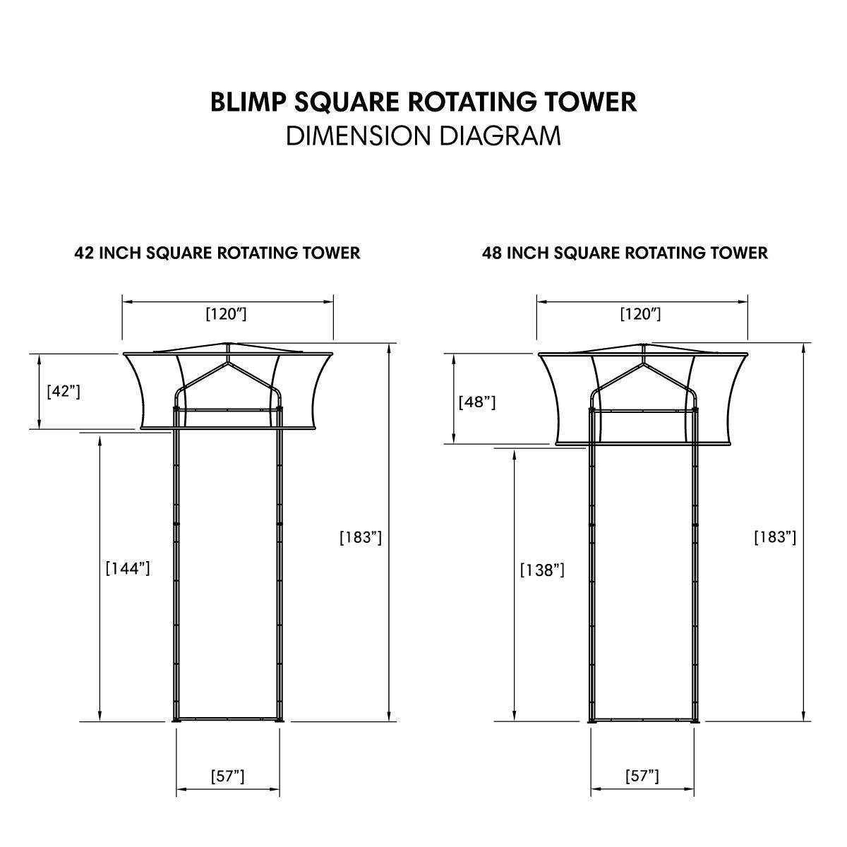 Blimp Square Rotating Tower Display - TradeShowPlus