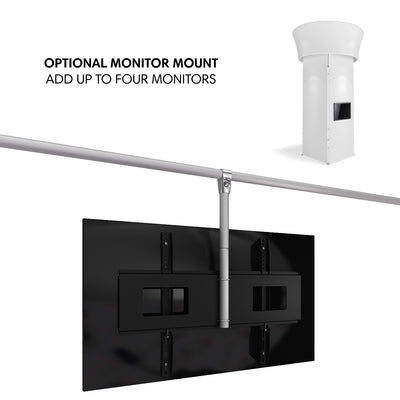Optional monitor mount for up to four monitors on trade show display tower