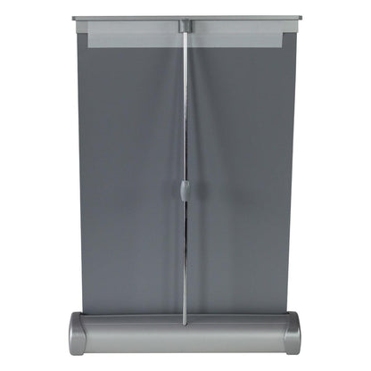 Tabletop banner stand display for trade shows and exhibitions with adjustable support pole