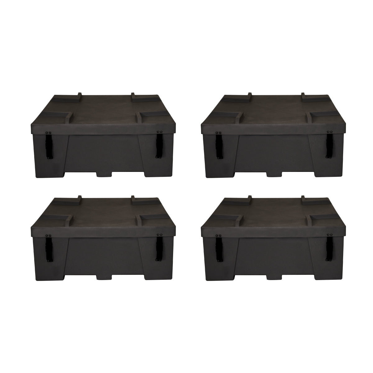 Set of four heavy-duty base weights for stabilizing trade show and exhibition truss displays