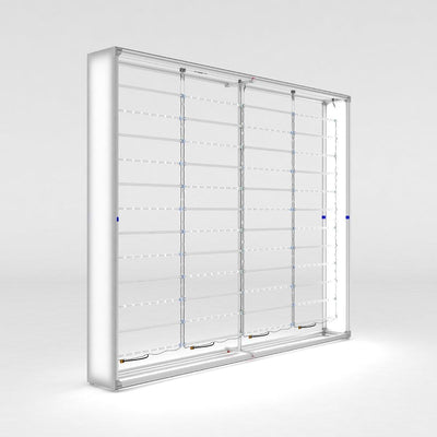 Backlit 10ft trade show display frame with LED light strips for exhibitions and events