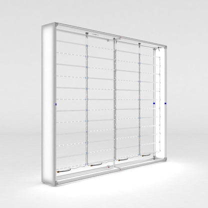 Backlit 10ft trade show display frame with LED light strips for exhibitions and events