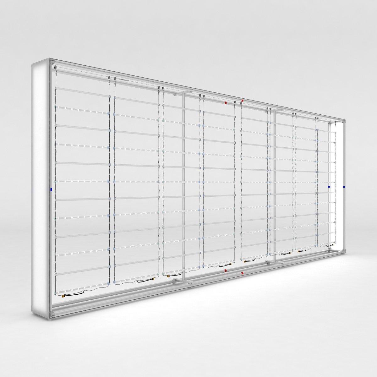 Large 20ft backlit tradeshow display frame with LED lighting for exhibitions and events
