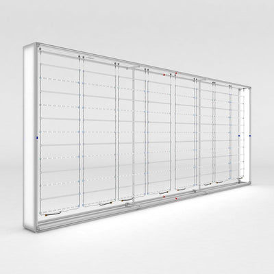 Large 20ft backlit tradeshow display frame with LED lighting for exhibitions and events