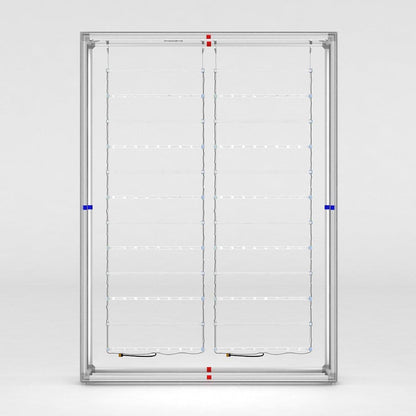 Backlit display frame with LED strips designed for trade shows, exhibitions, and special events