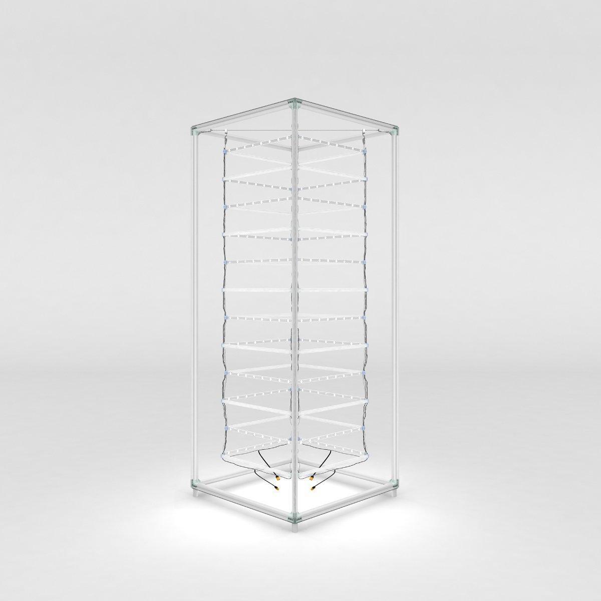 Backlit tower display frame with internal lighting for trade shows and exhibitions