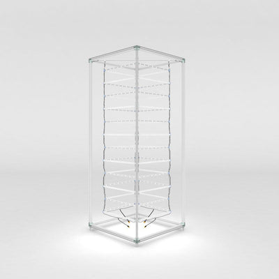 Backlit tower display frame with internal lighting for trade shows and exhibitions