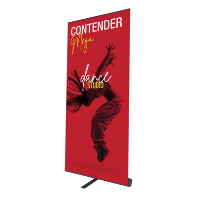 Retractable banner stand featuring dynamic dance studio promotion for trade shows and special events