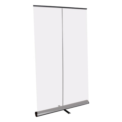 Retractable banner stand for trade shows and exhibitions with sturdy base and vertical support
