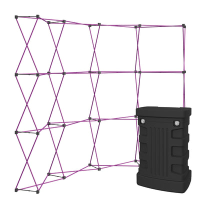 Collapsible curved trade show display frame with hard carrying case for exhibitions and events