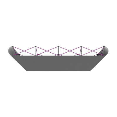Expandable pop-up frame structure for fabric display at trade shows and exhibitions