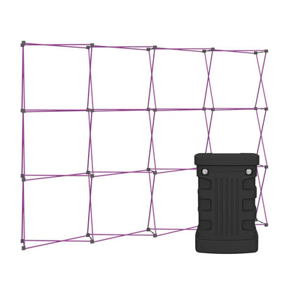 Collapsible trade show display frame with carrying case for exhibitions and special events