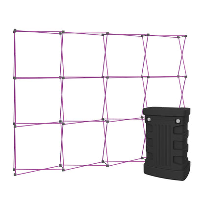 Collapsible trade show display frame with durable carrying case for exhibitions and events