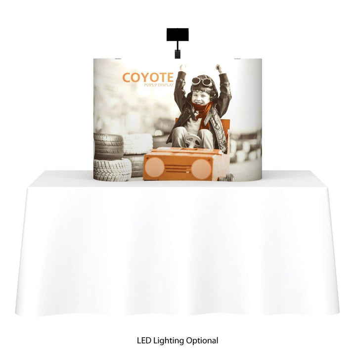 Coyote 4ft Curved Mural Tabletop Display - TradeShowPlus