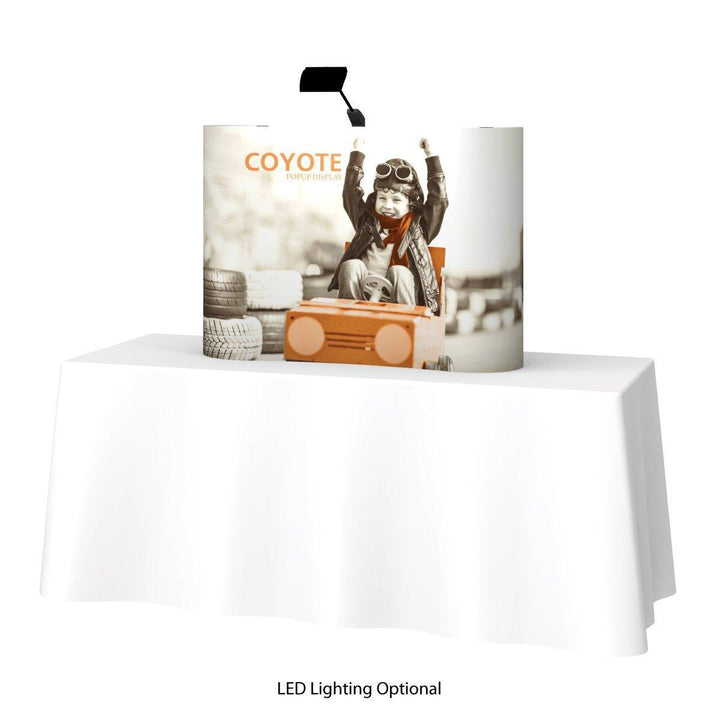 Coyote 4ft Curved Mural Tabletop Display - TradeShowPlus