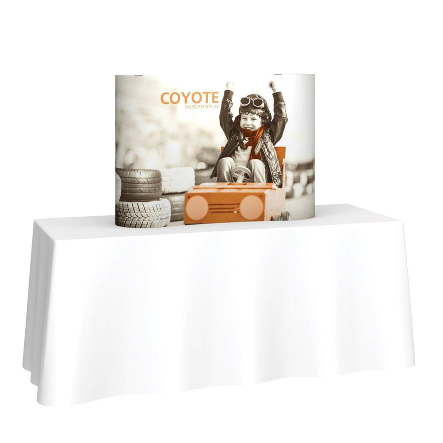 Coyote 4ft Curved Mural Tabletop (Graphics) - TradeShowPlus