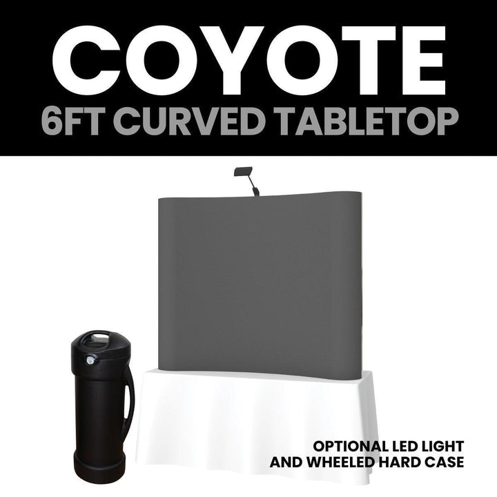 Coyote 6ft Curved Fabric Tabletop Display - TradeShowPlus