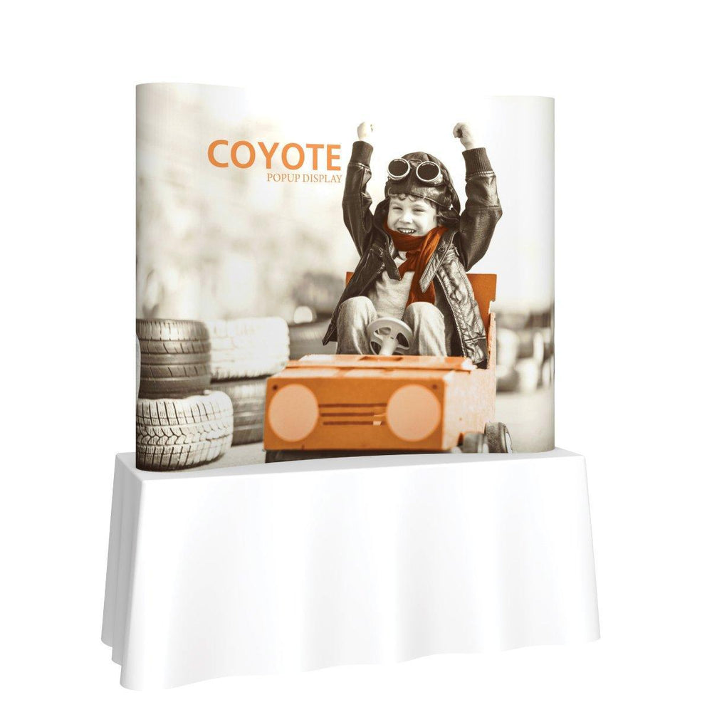 Coyote 6ft Curved Mural Tabletop Display - TradeShowPlus