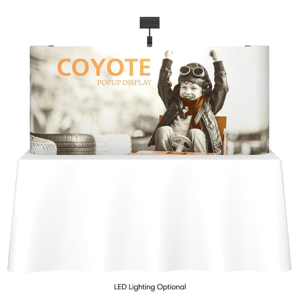 Coyote 6ft Short Curved Mural Tabletop Display - TradeShowPlus