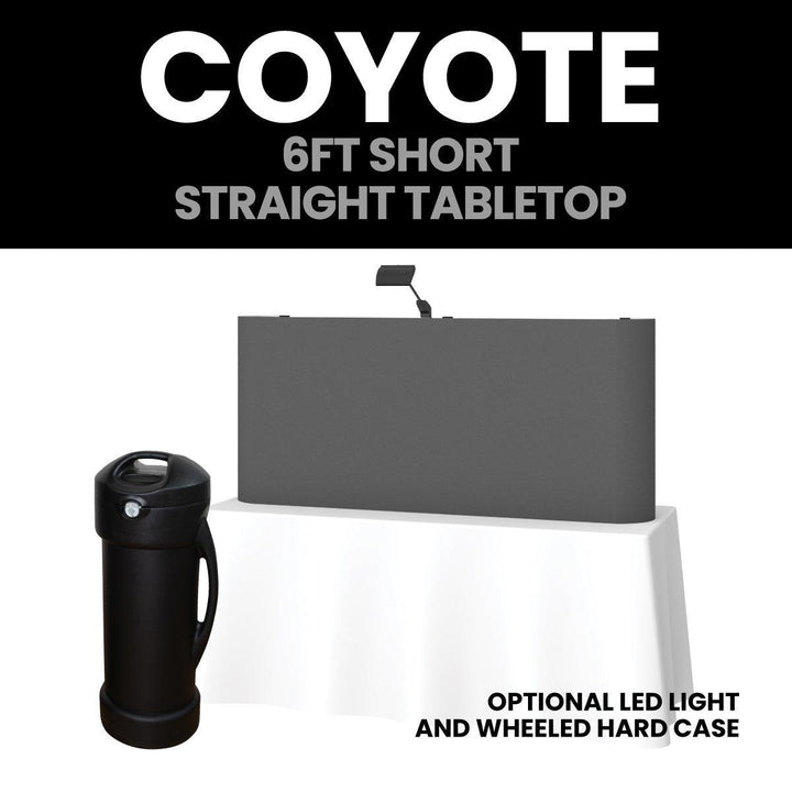 Coyote 6ft Short Straight Fabric Tabletop Display - TradeShowPlus